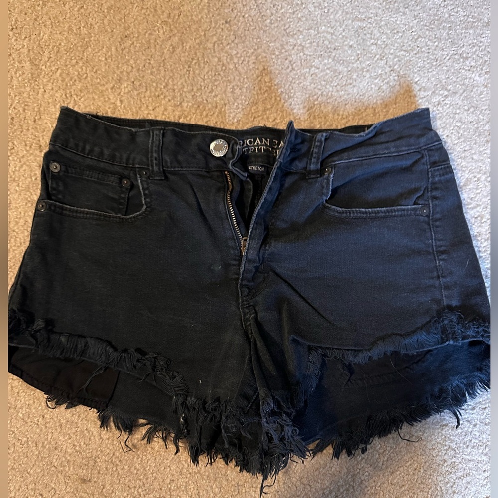 Black high rise shorts